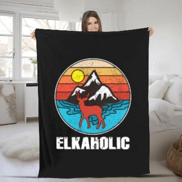 Discover Elk Hunting Elkaholic Hunters Fleece Blankets