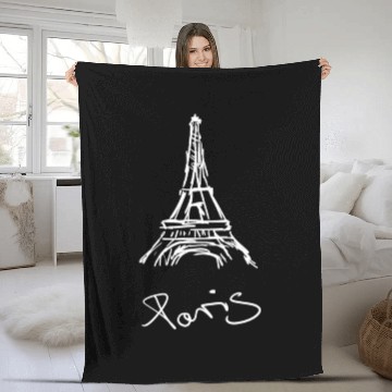 Discover Paris Eiffel Tower Louvre Museum France Europe Fleece Blankets