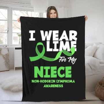 Discover Non-Hodgkin Lymphoma Awareness Wear Lime Niece Fleece Blankets