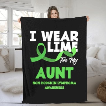 Discover Non-Hodgkin Lymphoma Awareness Wear Lime Aunt Fleece Blankets