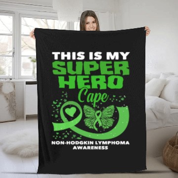 Discover Non-Hodgkin Lymphoma Awareness Superhero Fleece Blankets