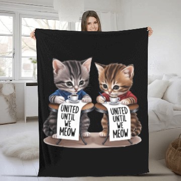 Discover United Until We Meow cat Fleece Blankets,CatLoversUnite,