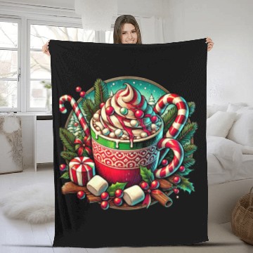 Discover Festive Hot Cocoa Christmas Delight Fleece Blankets