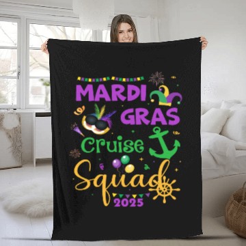 Discover Mardi Gras Cruise Squad 2025 Fleece Blankets
