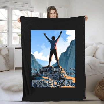Discover Not Single In Relationship with Freedom Valentines Fleece Blankets