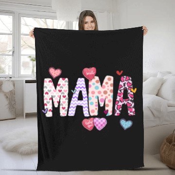 Discover Mama Heart Glitter, Valentines, Valentines Day Fleece Blankets