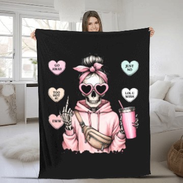 Discover Valentines, Valentines Day, Retro Valentine Fleece Blankets