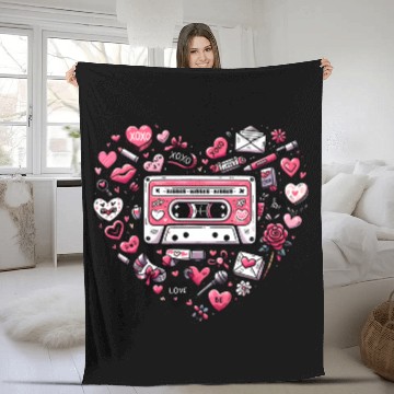Discover Valentines, Valentines Day, Retro Valentine Fleece Blankets