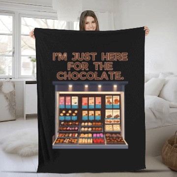 Discover I'm Just Here For the Chocolate Valentines Fleece Blankets