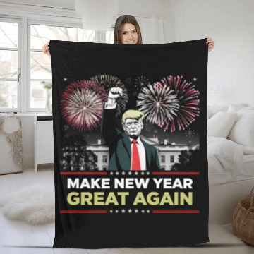 Discover Make New Year Great Again Happy New Years Day 2025 Fleece Blankets