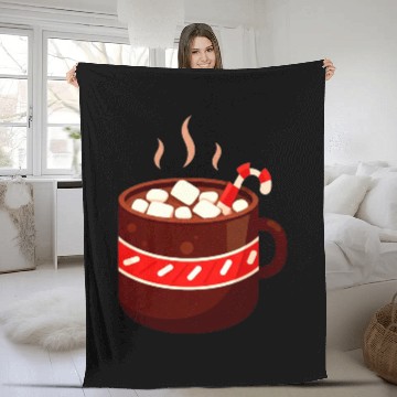 Discover Cozy Hot Chocolate Mug Design Fleece Blankets
