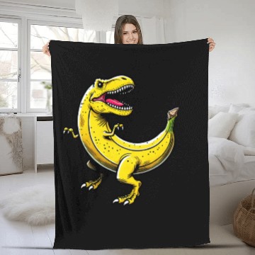 Discover Bananasaurus REX – Funny T-Rex Banana Design Fleece Blankets