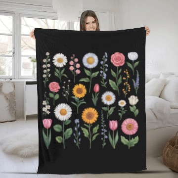 Discover Wildflowers Fleece Blankets