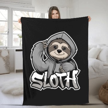 Discover Sloth Hip-Hop Urban Style Funny Animal Fleece Blankets