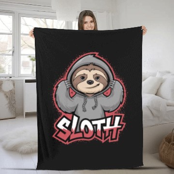 Discover Sloth Hip-Hop Urban Style Funny Animal Fleece Blankets