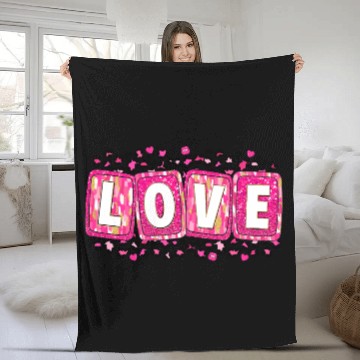 Discover Valentines Day, Retro Valentine, Coquete Valentine Fleece Blankets