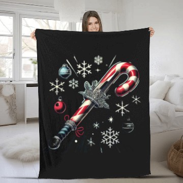 Discover Candy Cane Swordfight: Christmas Battle & Cheer Fleece Blankets