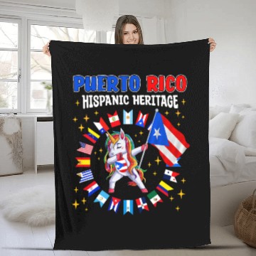 Discover Hispanic Heritage Month Puerto Rico Kids Fleece Blankets