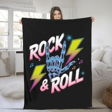 Discover Skeleton Guitar Player Bones Guitarist Musician Fleece Blankets