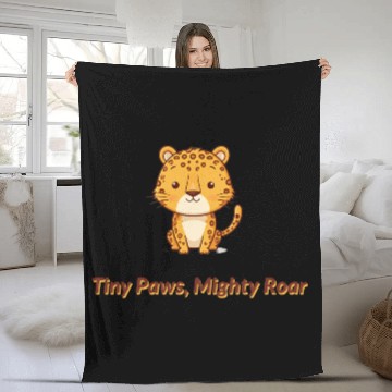 Discover Tiny Paws Mighty Roar Jaguar Fleece Blankets