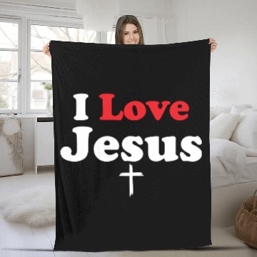 Discover I Love Jesus Christian Christmas Fleece Blankets