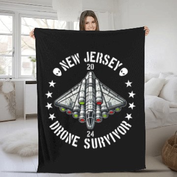 Discover New Jersey Drone Survivor | NJ Drones Aliens UAPs Fleece Blankets