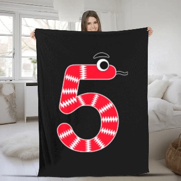 Discover Colorful Knit Snake Number 5 Fleece Blankets