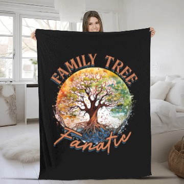 Discover Genealogy Genealogist Family Tree Fanatic Fleece Blankets