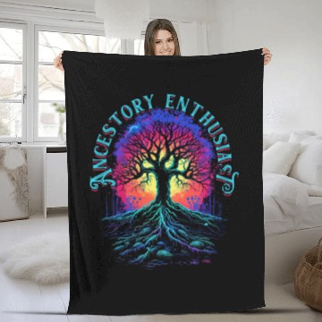 Discover Genealogy Genealogist Ancestory Enthausiast Fleece Blankets
