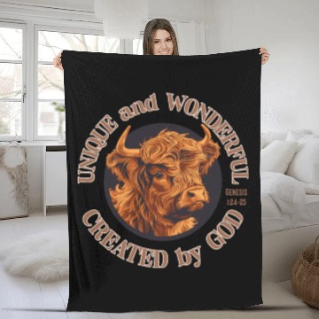 Discover Unique and Wonderful Highland Cow Created by God Fleece Blankets
