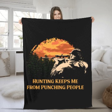 Discover Hunting Keeps Me from Punching Nerd Hunter Weird Fleece Blankets