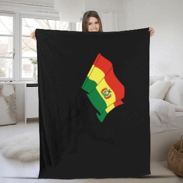 Discover Flag Bolivia man running Fleece Blankets