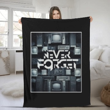 Discover Never Forget Computer Gamer Old School Very Funny Fleece Blankets