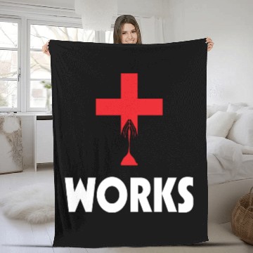Discover Prayer Works Love Jesus Christian Christmas Fleece Blankets