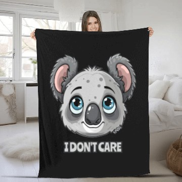 Discover Cute Koala - I Don’t Care Fleece Blankets