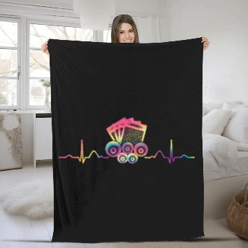 Discover Bingo Cards Heartbeat EKG Bingo Fleece Blankets