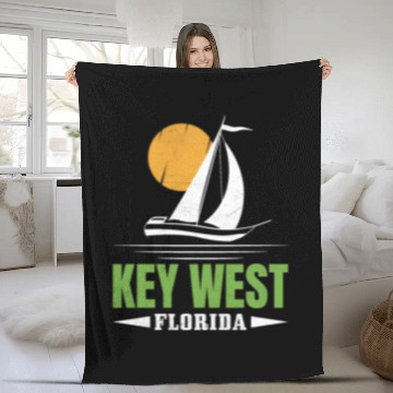 Discover KEY-WEST FLORDIA Sailing West Keys Sailing Outfit Fleece Blankets
