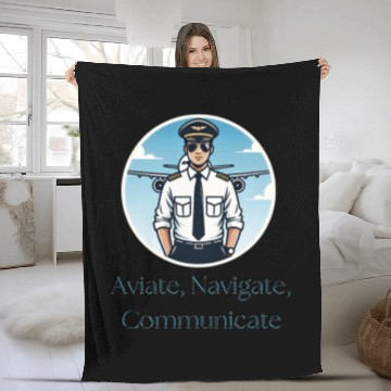Discover Aviate, Navigate, Communicate - Fleece Blankets for Pilots