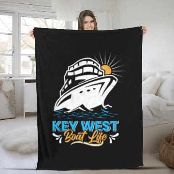 Discover KEY-WEST BOAT LIFE Sailing Florida Keys West Keys Fleece Blankets