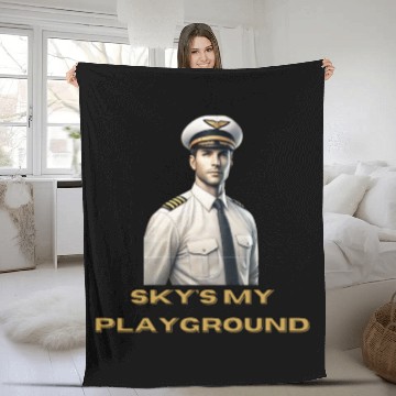 Discover Sky's My Playground - Fleece Blankets for Pilots