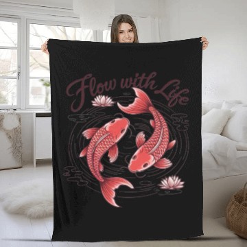 Discover Koi Fish Flow With Life Fleece Blankets