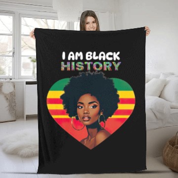Discover I AM BLACK HISTORY Fleece Blankets