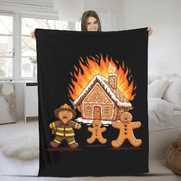 Discover Gingerbread Emergency Fleece Blankets