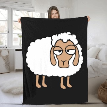 Discover Sheep Tired Bored Look Little Sweet Lamb Bad Mood Fleece Blankets