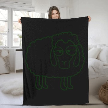 Discover Sheep Tired Bored Look Little Sweet Lamb Bad Mood Fleece Blankets