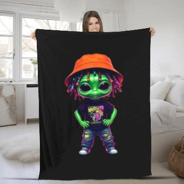Discover Alien green Fleece Blankets