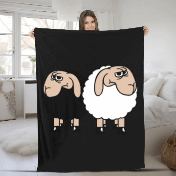 Discover 2 Sheep Looking Skeptical Offended Friends Team Fleece Blankets