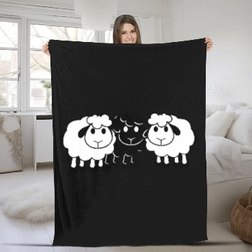 Discover Black Sheep 3 Small Friends Team Crew Sheep Cute Fleece Blankets