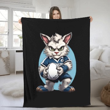 Discover Rugby cats Fleece Blankets