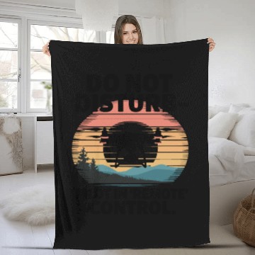 Discover Do not Disturb Pilot in Remote Control Drone Humor Fleece Blankets